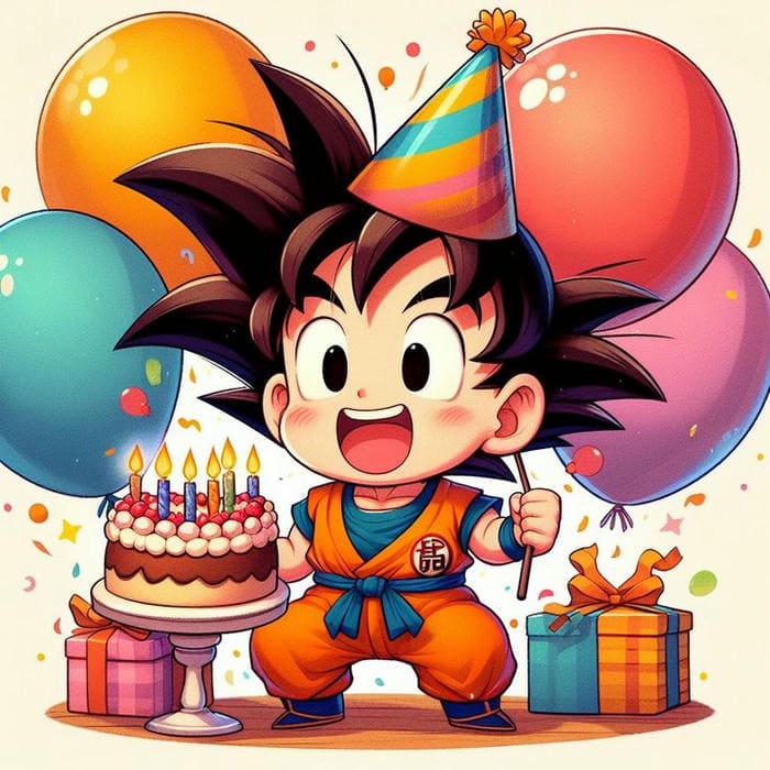Goku Chibi – Khi Chiến Binh Saiyan Cũng Muốn Làm Idol Cute 6 Chibi Goku cùng bánh sinh nhật siêu đáng yêu