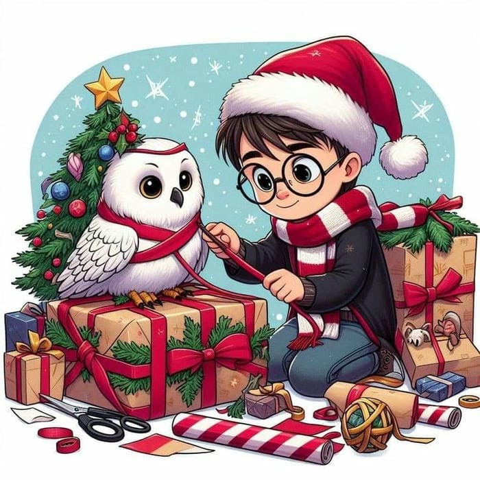 Bộ sưu tập 987+ hình ảnh Harry Potter chibi cute đẹp nhất 8 Chibi Harry Potter đội mũ noel cute
