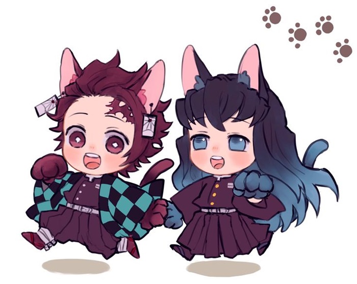 Chibi Muichirou và Tanjiro đáng yêu