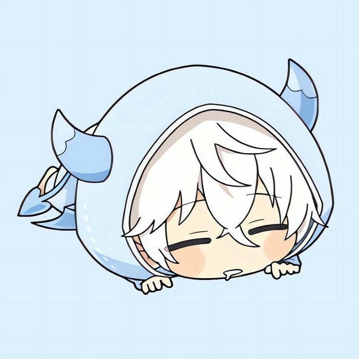 Ảnh Nagi Chibi – Thiên Tài Lười Biếng Trong Hình Hài Dễ Thương 16 Chibi Nagi nằm ngủ trang phục siêu đáng yêu