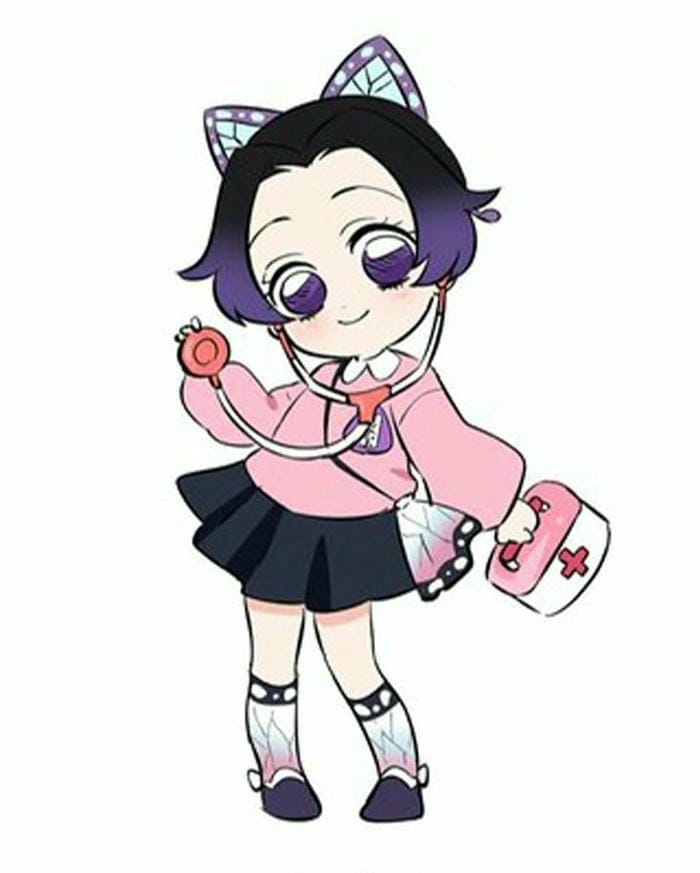 Shinobu Chibi Cute – Khi Nụ Cười Dịu Dàng Gây Sát Thương Gấp Đôi 10 Chibi Shinobu đơn giản với trang phục dễ thương