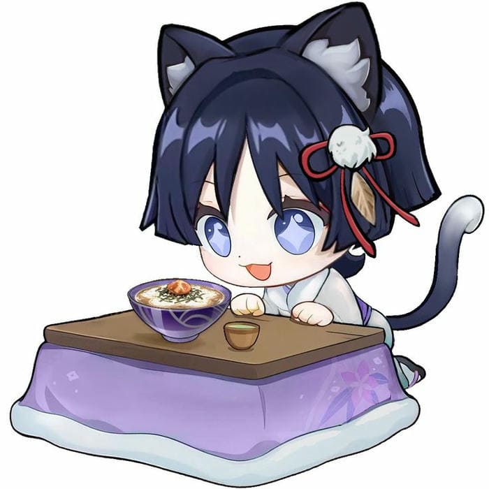 Ảnh Wanderer Chibi Cute Genshin Impact Dễ Thương Nhất 2025 16 Chibi Wanderer ham ăn siêu đáng yêu