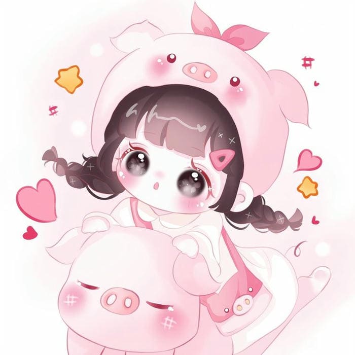 Tổng hợp 89+ hình nền heo chibi hồng cute siêu dễ thương 15 Chibi anime heo hồng siêu cute