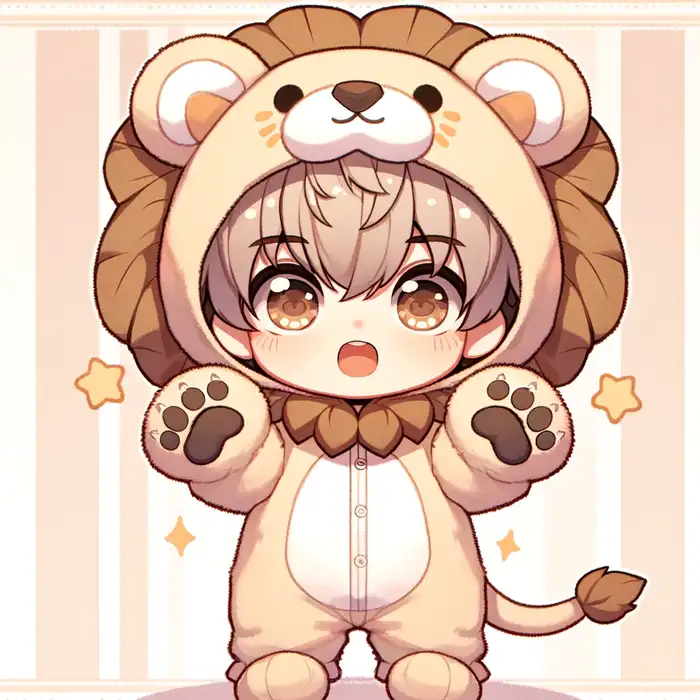 Chibi anime sư tử chibi siêu dễ thương