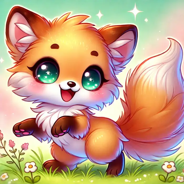 Chibi cáo nhỏ siêu đáng yêu