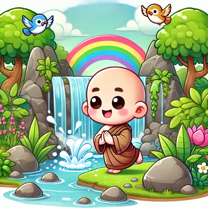 Gặp Lại Tuổi Thơ Qua 99+ Hình Ảnh Chú Tiểu Chibi Dễ Thương 7 Chibi chú tiểu cute cùng hình vẽ cầu vòng