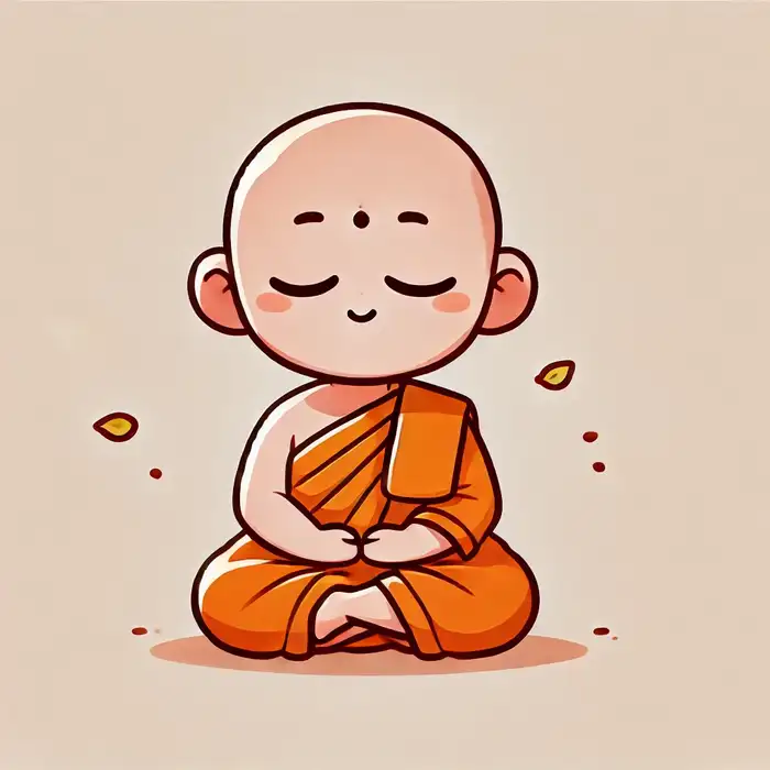 Gặp Lại Tuổi Thơ Qua 99+ Hình Ảnh Chú Tiểu Chibi Dễ Thương 2 Chibi chú tiểu ngồi thiền đơn giản
