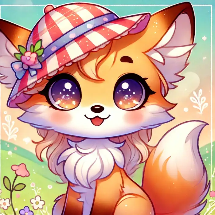 Chibi con cáo đội mũ