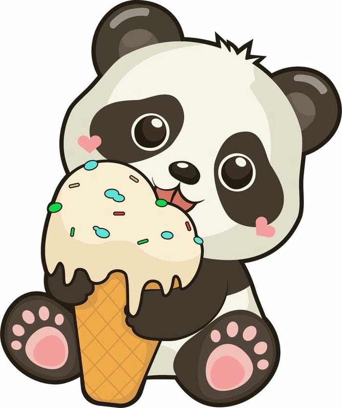 Nhìn Gấu Trúc Chibi Mà Tự Dưng Muốn... Ôm Một Cái! 9 Chibi gấu trúc ăn kem dễ thương