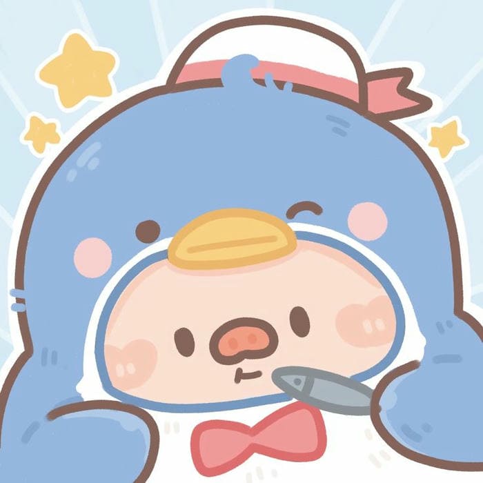 Chibi heo hong hoa trang chim canh cut sieu cute