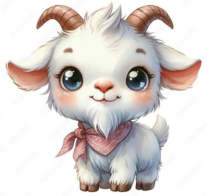 Dê chibi dễ thương: Hình vẽ đơn giản cho bé yêu thích tô màu 8 Chibi hình con dê cute