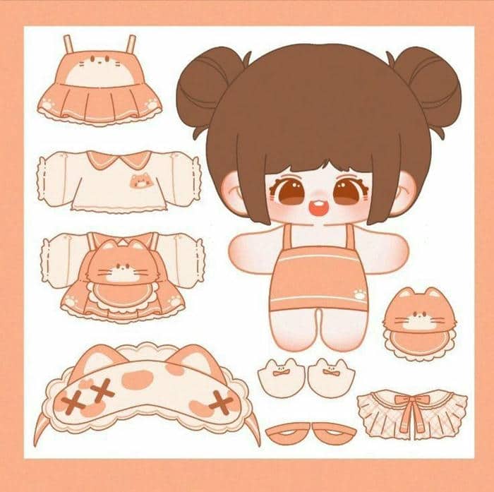 Chibi hình paper doll búp bê giấy đáng yêu