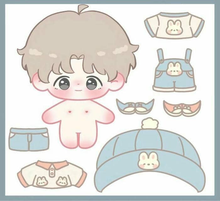 Paper doll chibi – Búp bê giấy dễ thương cho bé và người mê sáng tạo 18 Chibi hình paper doll cute