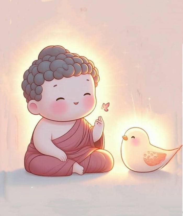Phật chibi: Kết hợp giữa dễ thương và an yên trong từng đường nét 19 Chibi hình phật đáng yêu