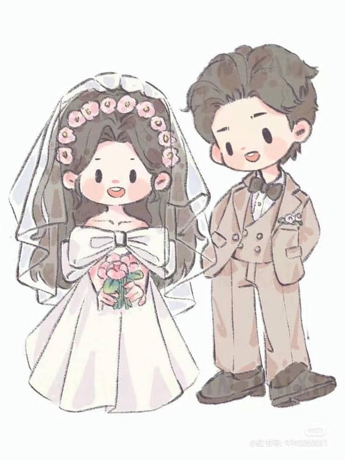 Cô dâu chú rể chibi dễ thương: Bộ sưu tập hình ảnh cute không thể bỏ lỡ 15 Chibi hình vẽ cô dâu chú rể đáng yêu