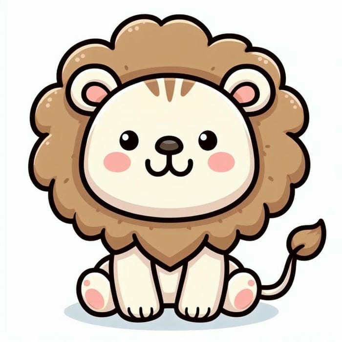 Chibi sư tử đơn giản đáng yêu
