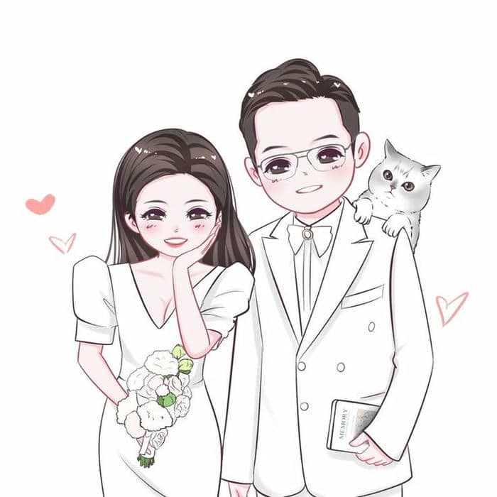 Cô dâu chú rể chibi dễ thương: Bộ sưu tập hình ảnh cute không thể bỏ lỡ 8 Cô dâu chú rể hình vẽ chibi đáng yêu