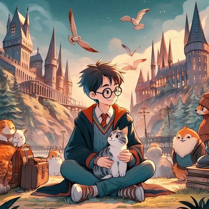 Bộ sưu tập 987+ hình ảnh Harry Potter chibi cute đẹp nhất 13 Harry Potter chibi cùng những chú mèo con đáng yêu