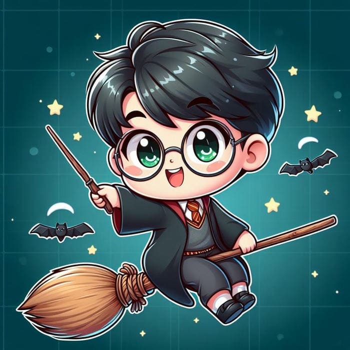 Bộ sưu tập 987+ hình ảnh Harry Potter chibi cute đẹp nhất 15 Harry Potter chibi cưỡi chổi bay siêu đáng yêu