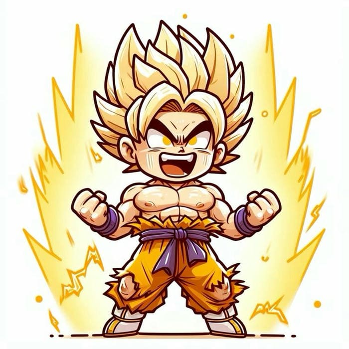 Hình ảnh Super Saiyan Goku chibi siêu đáng yêu