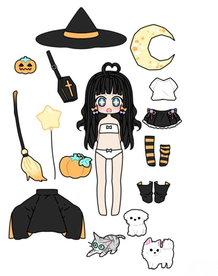 Hình ảnh anime paper doll chibi đáng yêu