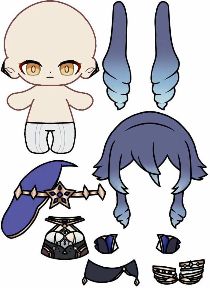 Hình ảnh anime paper doll chibi dễ thương