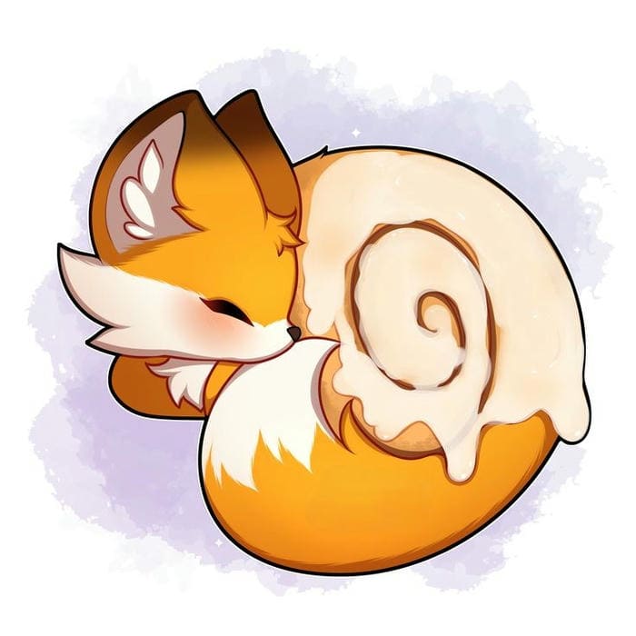 Hình ảnh bánh cuộn hình cáo nhỏ chibi siêu đáng yêu