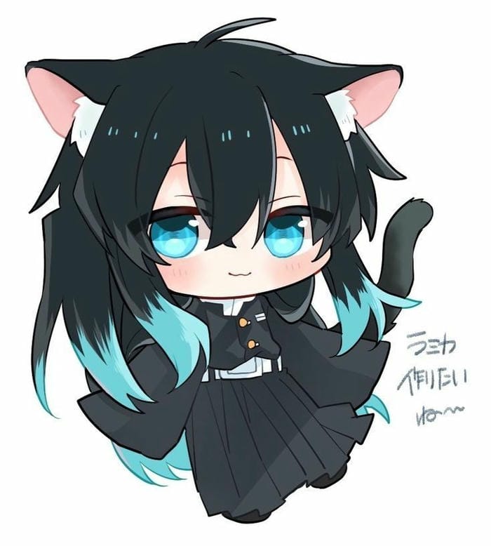 Hình ảnh chibi Muichirou mèo con đáng yêu