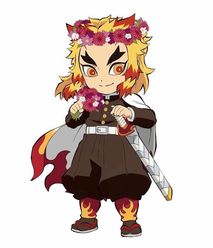 Rengoku Chibi – Dễ Thương Như Cái Cách Anh Ăn Đồ Nướng 19 Hình ảnh chibi Rengoku đội vòng hoa siêu dễ thương