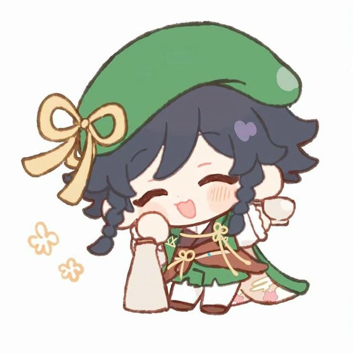Hình ảnh chibi Venti đơn giản đáng yêu