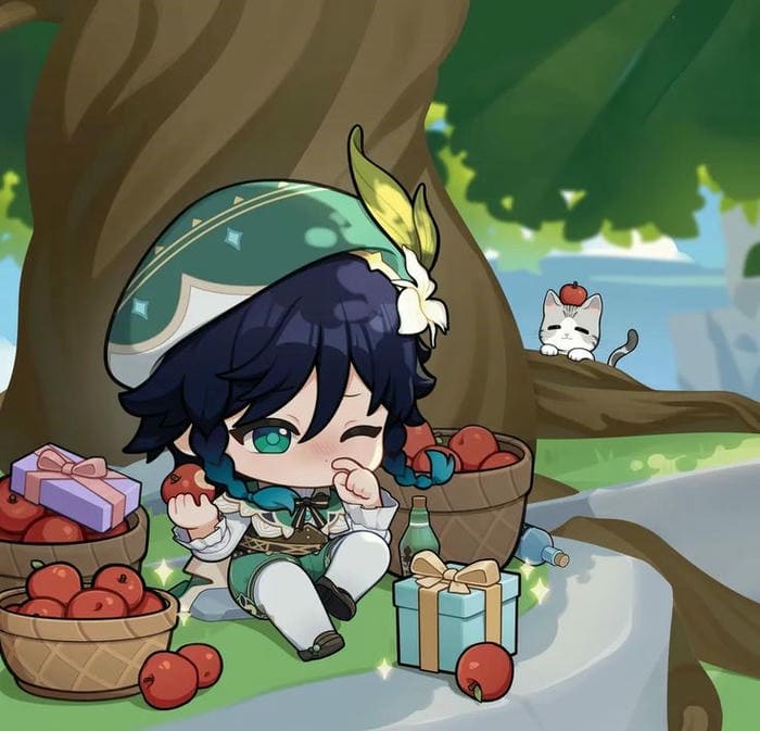 Khi Venti Chibi Cầm Đàn Và “Tấu Hài” Cùng Gió 18 Hình ảnh chibi Venti genshin impact