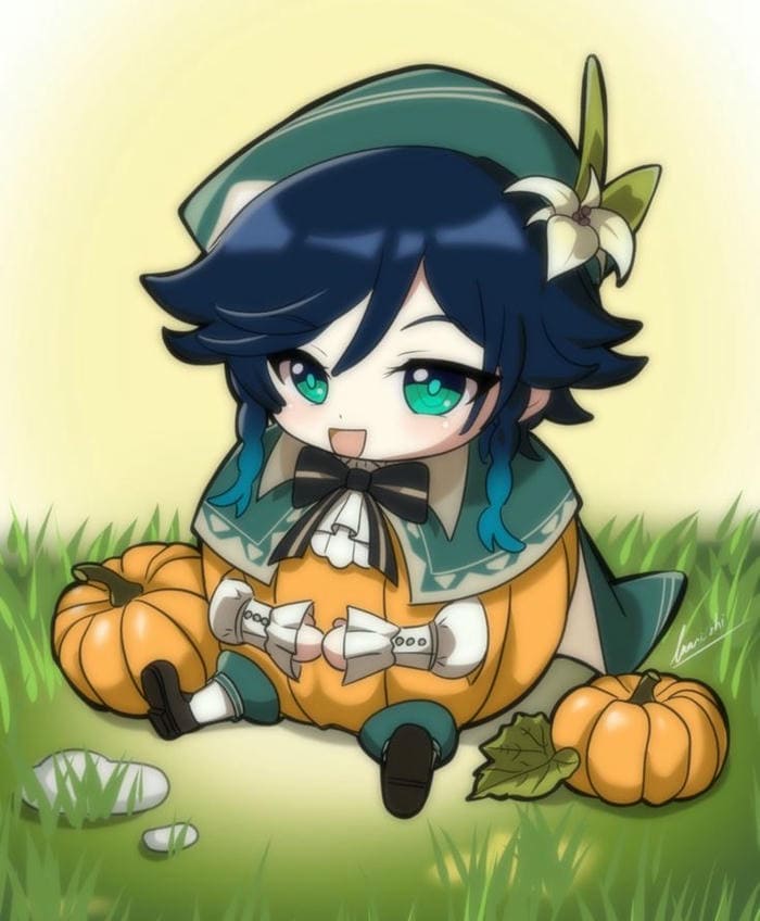 Hình ảnh chibi Venti halloween siêu đnág yêu