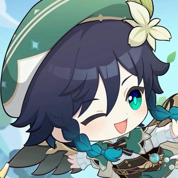 Hình ảnh chibi Venti nháy mắt siêu dễ thương