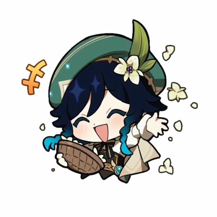 Hình ảnh chibi Venti tung hoa