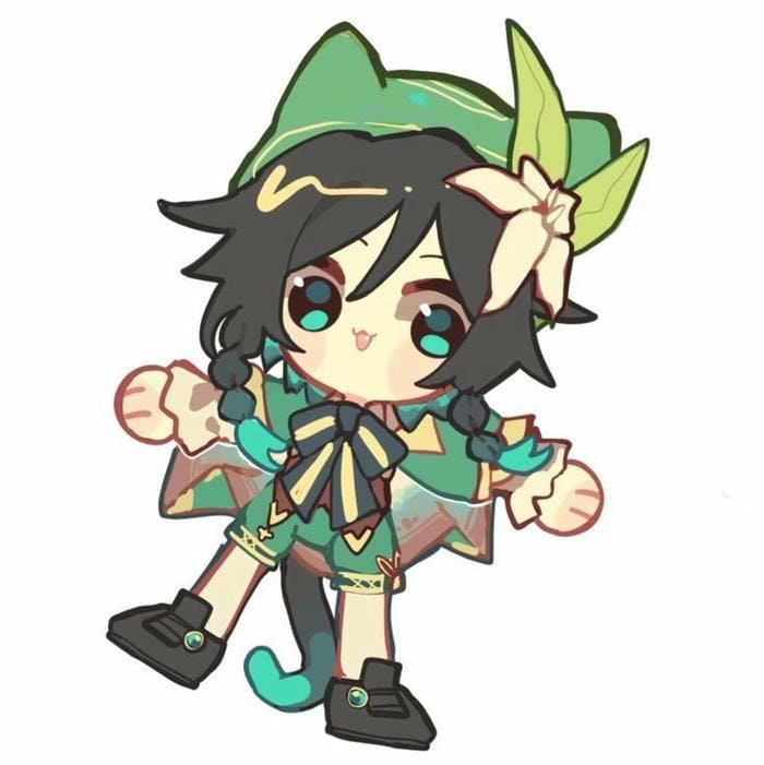 Khi Venti Chibi Cầm Đàn Và “Tấu Hài” Cùng Gió 26 Hình ảnh chibi Venti