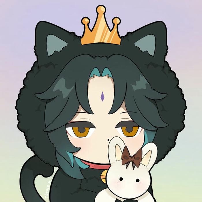 Hình ảnh chibi Xiao đội vương miện siêu cute
