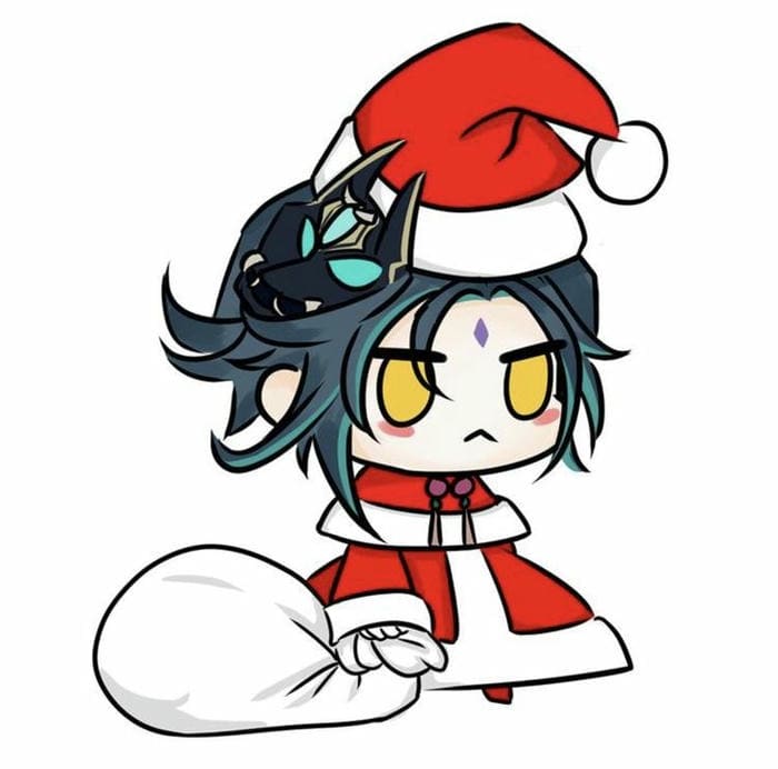 Hình ảnh chibi Xiao trang phục noel siêu đáng yêu