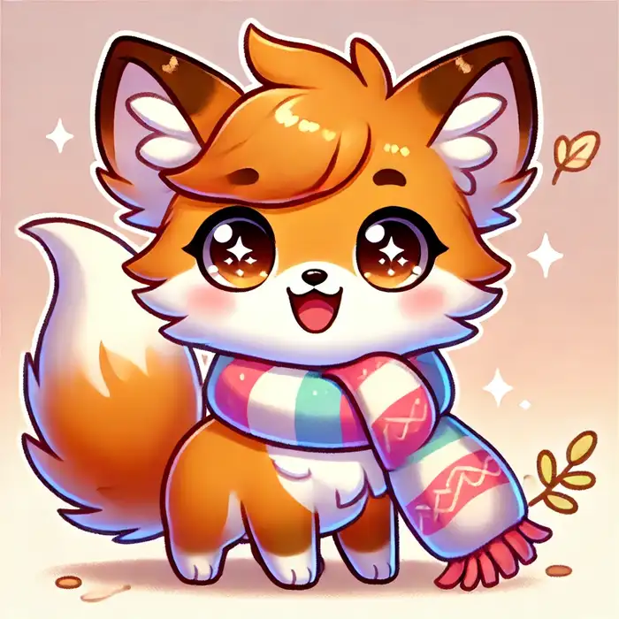 Hình ảnh chibi cáo quàng khăn