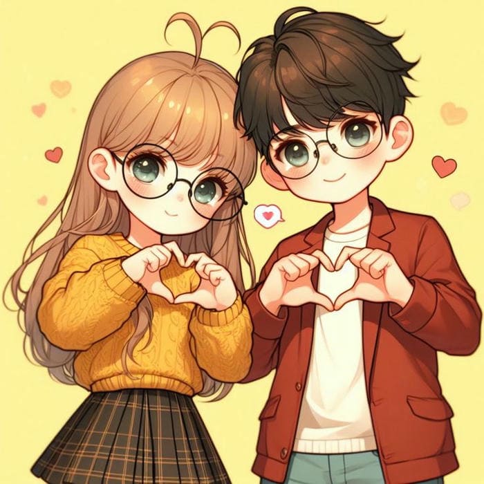 Hình ảnh chibi cặp đôi đáng yêu