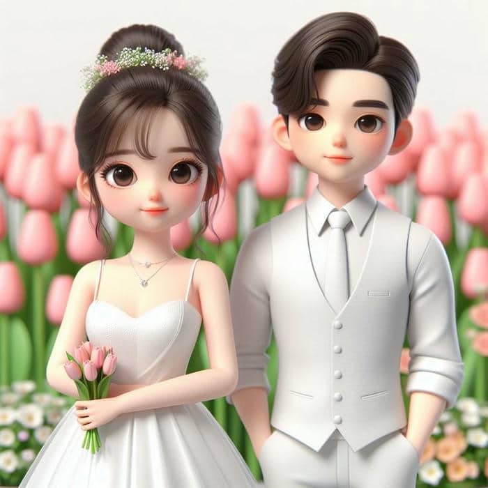 Hình ảnh chibi cô dâu chú rể