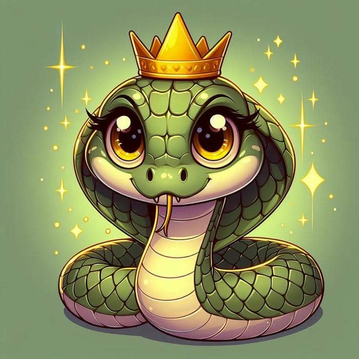 Rắn Chibi – Hình Ảnh Dễ Thương Khiến Ai Cũng Tan Chảy 22 Hình ảnh chibi con rắn đeo vương miện