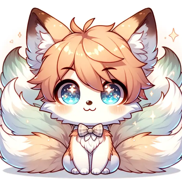 Top 110+ ảnh hồ ly chibi cute đáng yêu làm avatar đẹp 21 Hình ảnh chibi hồ ly chín đuôi đeo nơ dễ thương