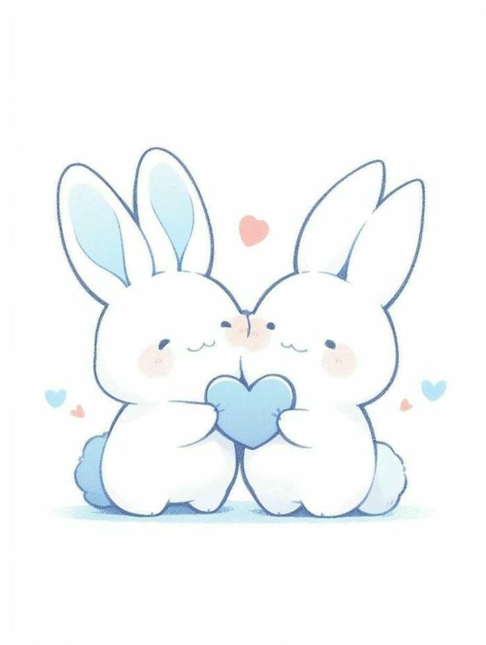 Tổng hợp 299 ảnh thỏ chibi cute, tải miễn phí cho điện thoại 20 Hình ảnh chibi thỏ ôm trái tim đơn giản, đáng yêu