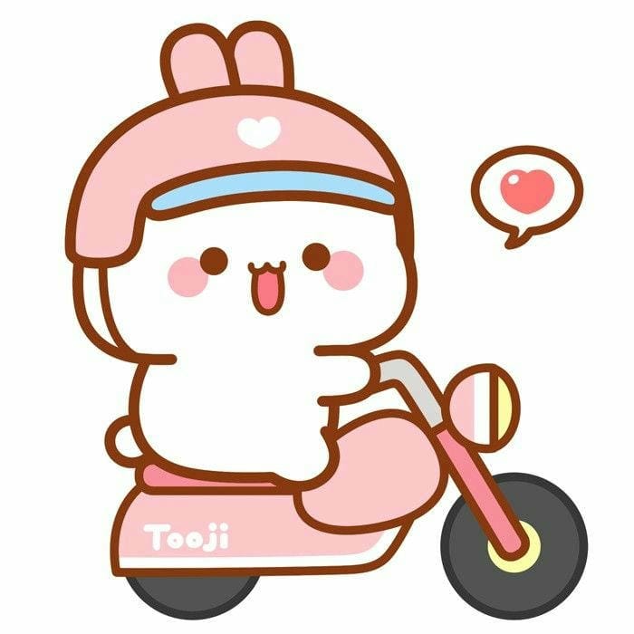 Tổng hợp 299 ảnh thỏ chibi cute, tải miễn phí cho điện thoại 22 Hình ảnh chibi thỏ trắng lái xe máy đơn giản, đáng yêu