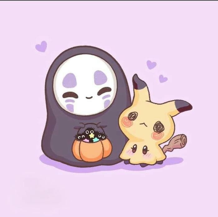 Hình ảnh chibi vô diện và pokemon siêu đáng yêu