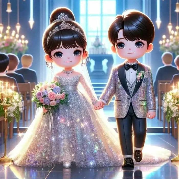 Cô dâu chú rể chibi dễ thương: Bộ sưu tập hình ảnh cute không thể bỏ lỡ 20 Hình ảnh cô dâu chú rể chibi cute
