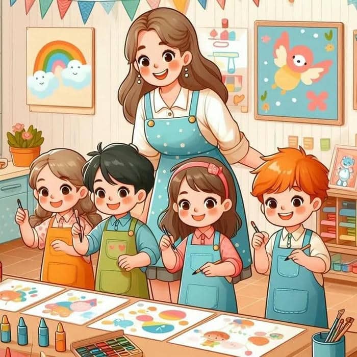 Cô giáo chibi dễ vẽ: Hình ảnh ngộ nghĩnh cho bé và phụ huynh 11 Hình ảnh cô giáo chibi và học sinh siêu đáng yêu