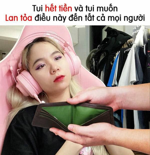 Hình ảnh meme hết tiền hài