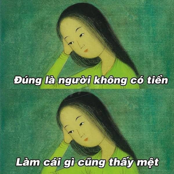 Hình ảnh meme hết tiền
