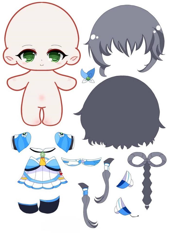 Hình ảnh paper doll búp bê giấy chibi cute